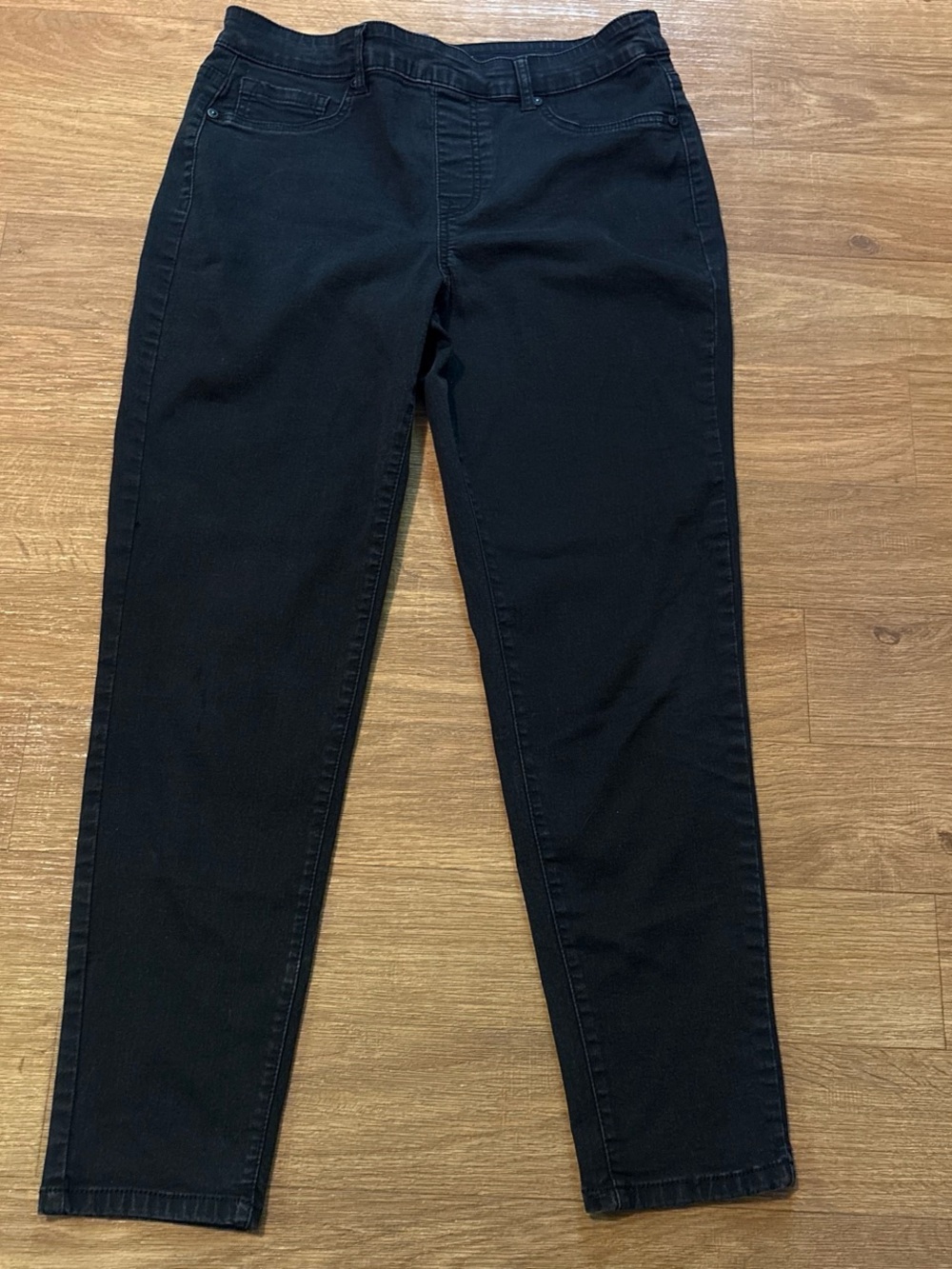 DG2 Denim Jeans Pull On Stretch Straight Leg Black Women’s Sz PM